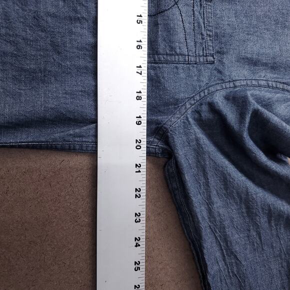 Calvin Klein Chambray Shirt Mens S Dark Blue Button Up Long Sleeve Casual Cowboy - Picture 4 of 11